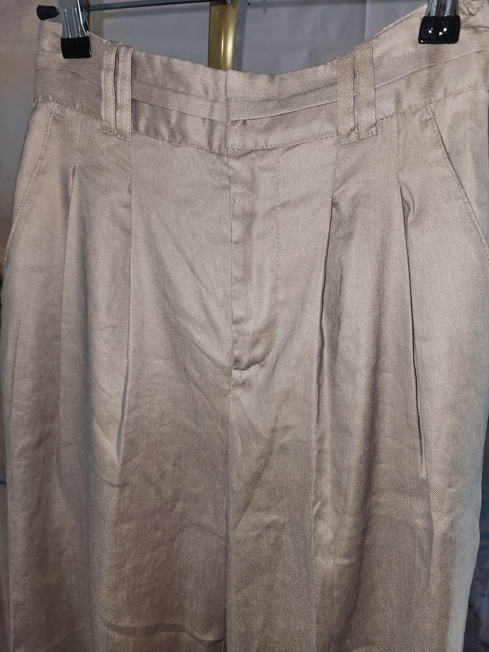 Bailey 44 Wide-Leg Pleated Trousers in Beige Nwot Never Worn - Picture 3 of 7